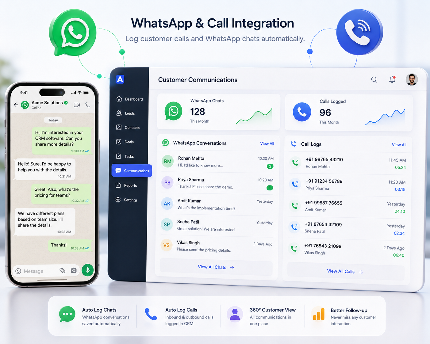 WhatsApp & Call Integration