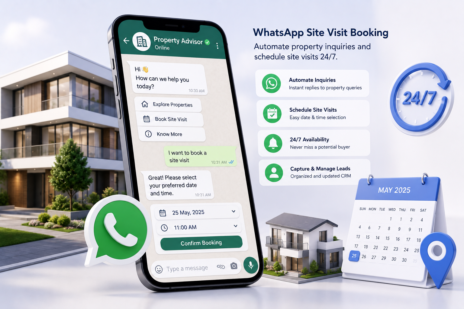 WhatsApp Site Visit Booking